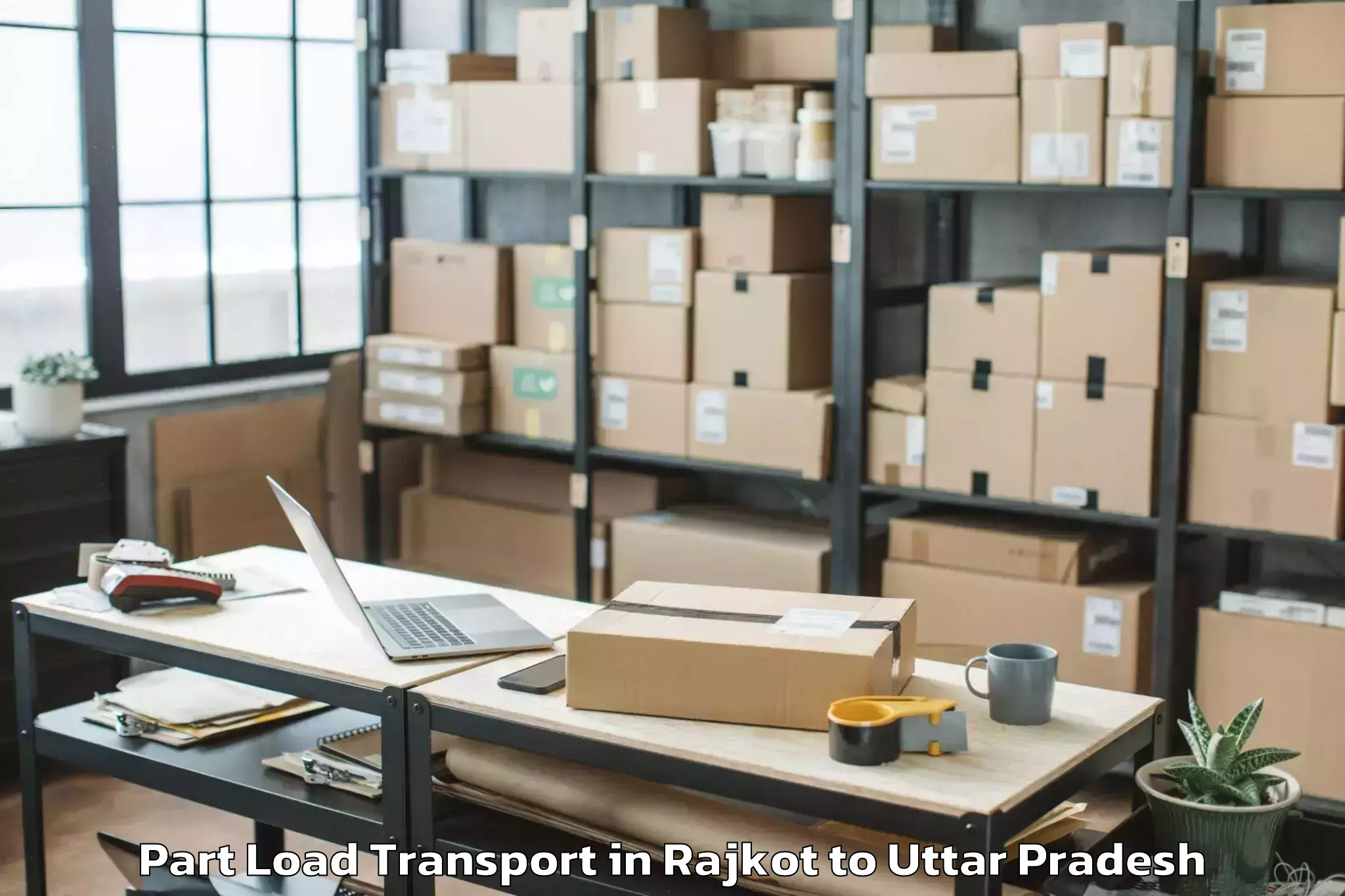 Professional Rajkot to Chillupar Part Load Transport